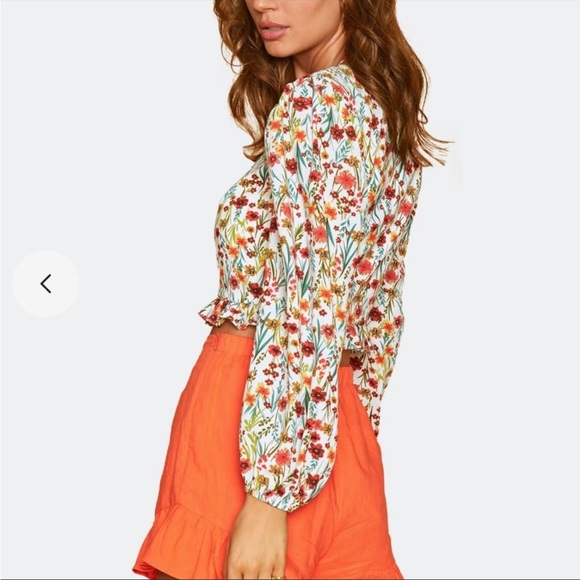 Lost + Wander Renee Floral Crop Top long sleeve flower belly shirt hippy boho - Picture 4 of 8
